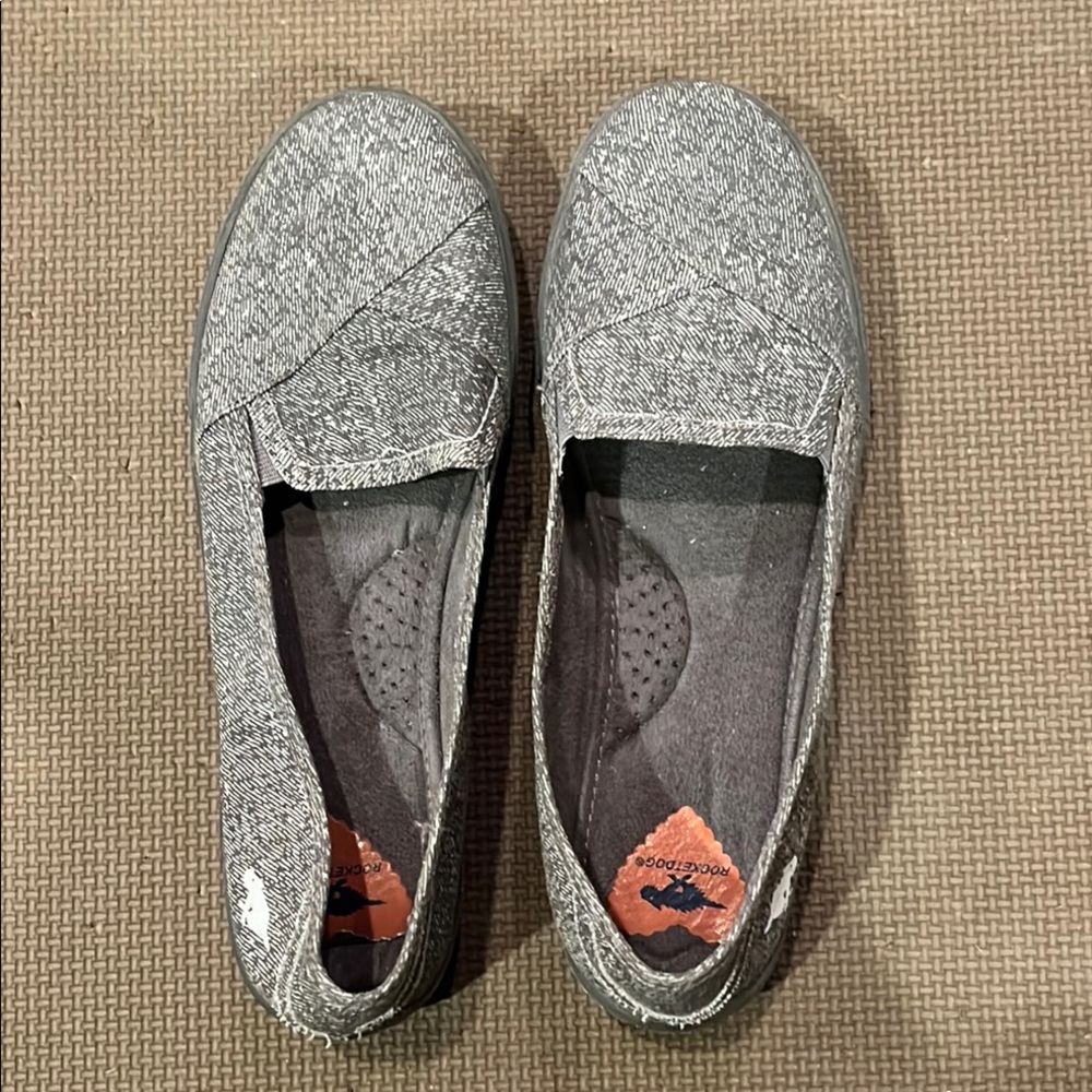 Women's Gray Slip-On Shoes size 8.5